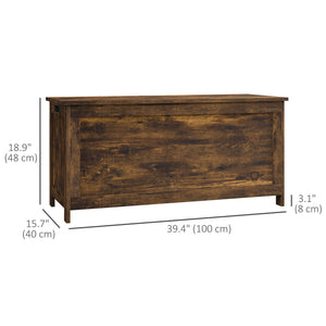 Storage Trunk with 2 Safety Hinges, Modern Entryway Bench with Side Handles, Storage Chest for Living Room – view 9