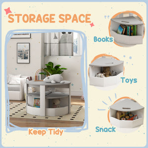 Qaba 5 Piece Kids Table and Chair Set with Storage for Kids Room
