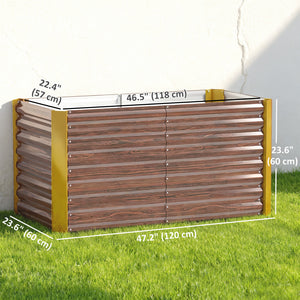Set of 2 Galvanized Metal Planters for Outdoor Plants, 4' x 2' x 2' Raised Garden Bed, Dark Grey – view 9