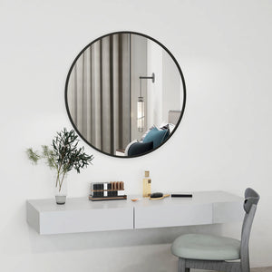 36" Round Mirror, Bathroom Wall Mirror with Metal Frame, Decorative Vanity Mirror for Living Room, Bedroom – view 7