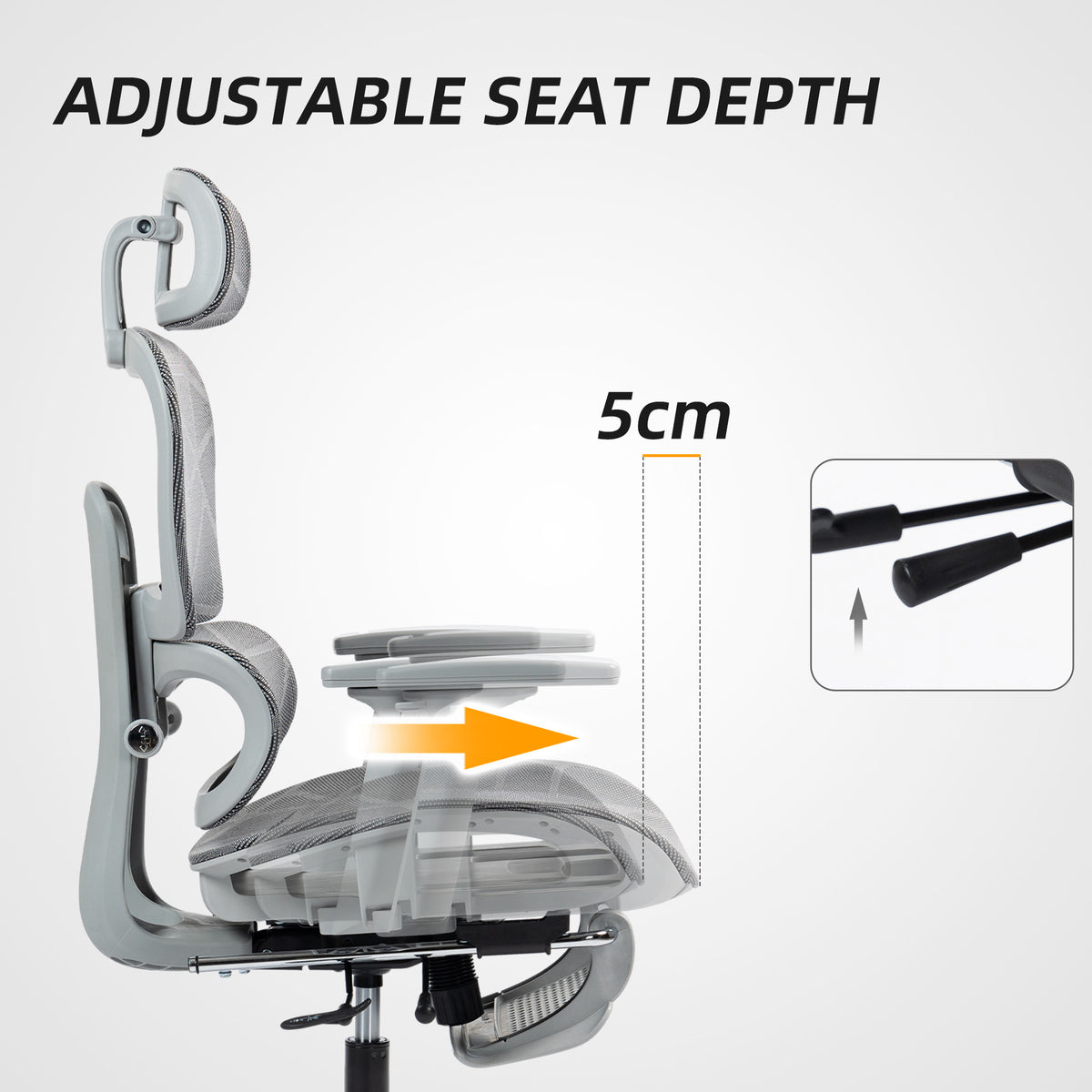 Mesh Office Chair with 3D Armrest, High Back Desk Chair with Lumbar Support, 135° Reclining – view 11