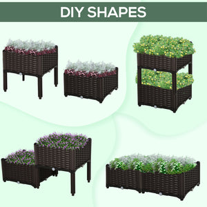 1 Piece Raised Garden Bed PP Raised Flower Bed Vegetable Herb Grow Box Stand Brown – view 14