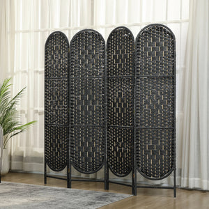 Bohemian Privacy Screen, Folding Room Divider with 3 Panels and Arched Top for Bedroom Living Room Office – view 21