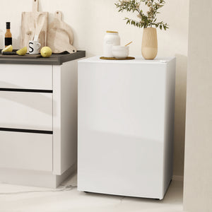 4.5 Cu Ft Mini Fridge with Freezer, Wheels, Single Door Refrigerator, Adjustable Thermostat – view 14