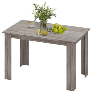 47" Kitchen Table for 4-6 People, Dining Table with Wood Effect for Dining Room, Black