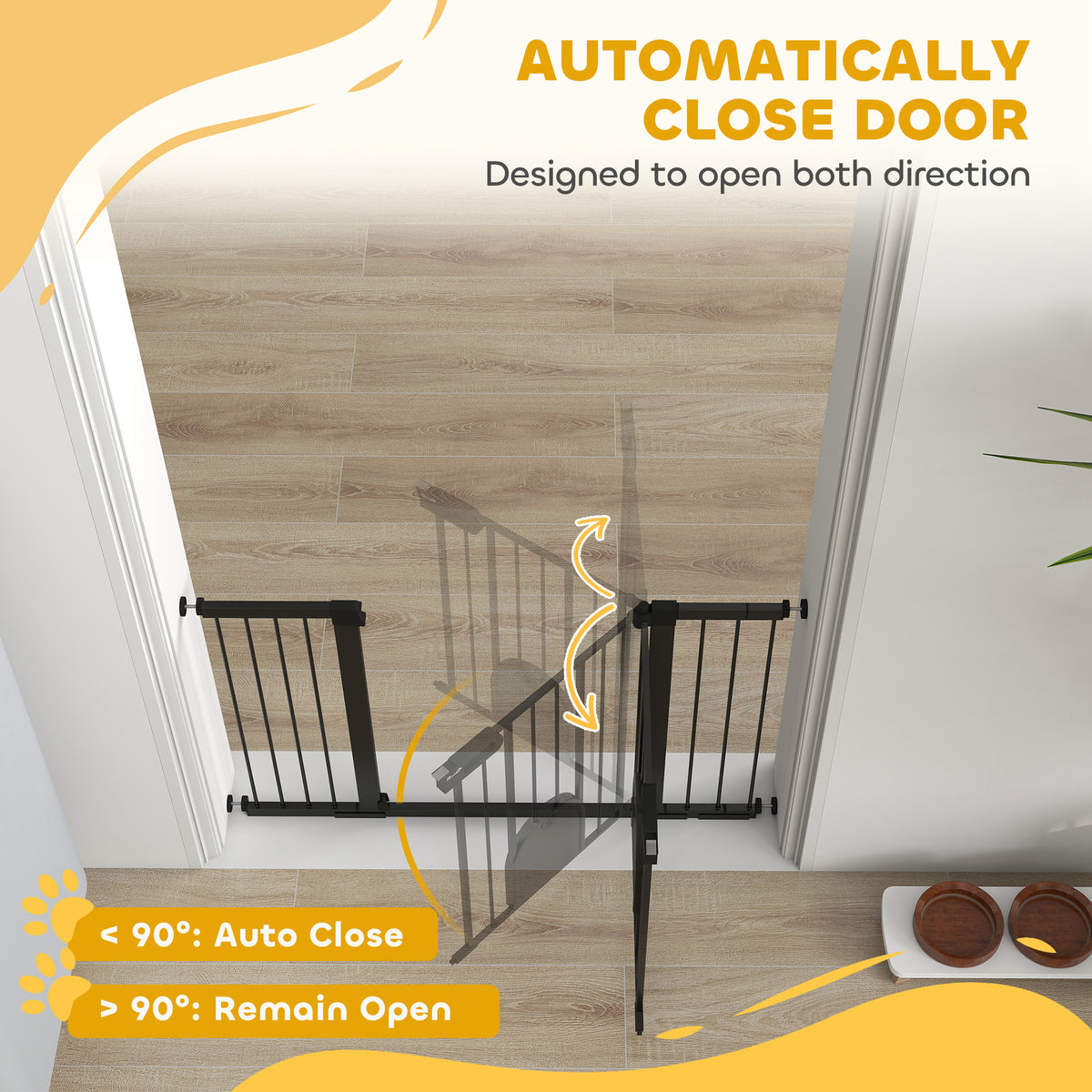 30"-52" Extra Wide Pet Gate Barrier with Small Door, 30"H Dog Gate with Safety Gate Barrier – view 13