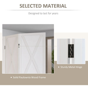 4-panel Wall Partition Farmhouse Room Separator with Foldable Design Wooden Frame 5.6FT, Walnut – view 18