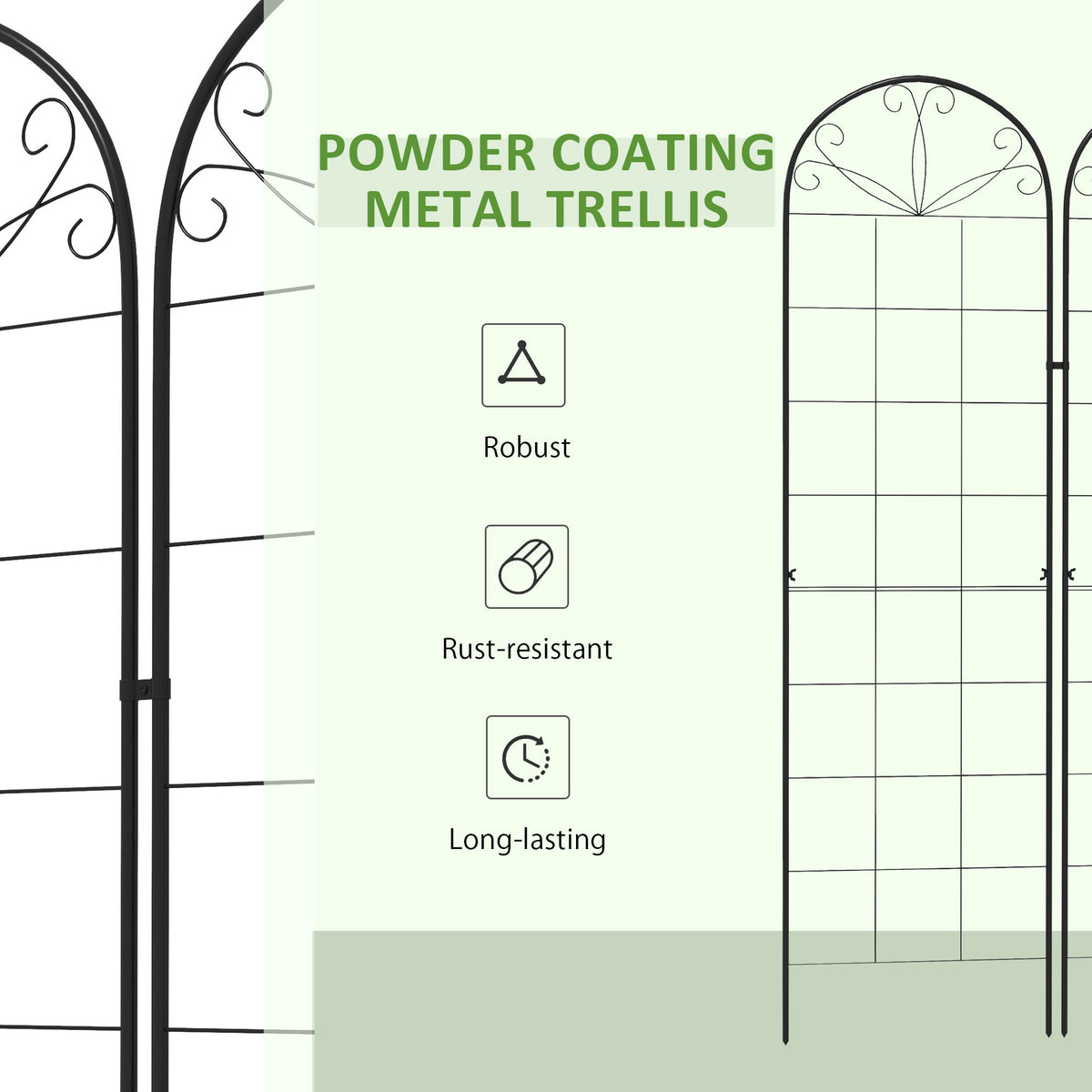 2 Pcs Garden Trellis for Climbing Plants, Outdoor Metal Trellis Plant Support Trellises for Patio, Lawn, Backyard