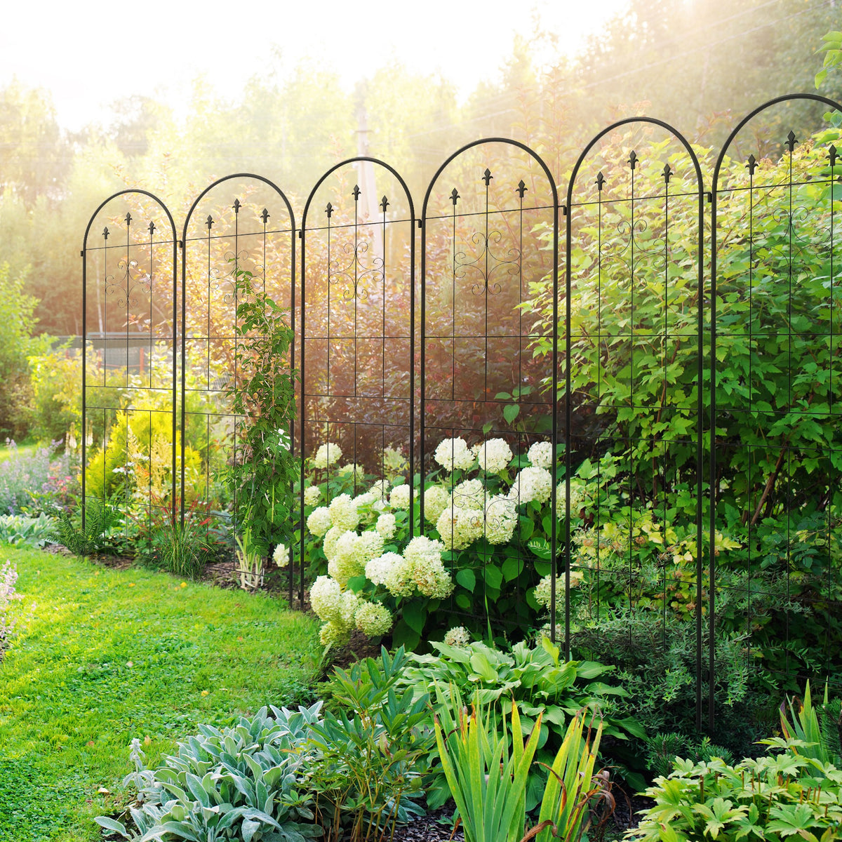 Metal Trellis Set of 2, Garden Trellis for Climbing Plants Support Frames, Arrow Design