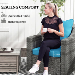 Seat Cushion Back Pillows Replacement Set of 2, Patio Chair Cushions Set for Indoor Outdoor, Blue – view 40