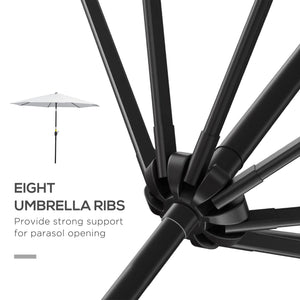 10' x 8' Round Market Umbrella, Patio Umbrella with Crank Handle and Tilt, Outdoor Parasol for Garden, Blue – view 62