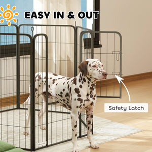 6 Panels Heavy Duty Dog Playpen Outdoor Indoor with Door & Strap, 24" Height Portable & Foldable Pet Playpen
