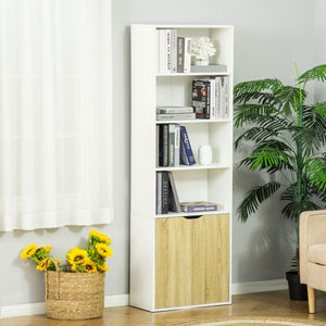 4-Tier Open Bookshelf with Doors Modern Home Office Bookcase Storage Cabinet for Living Room Bathroom – view 6