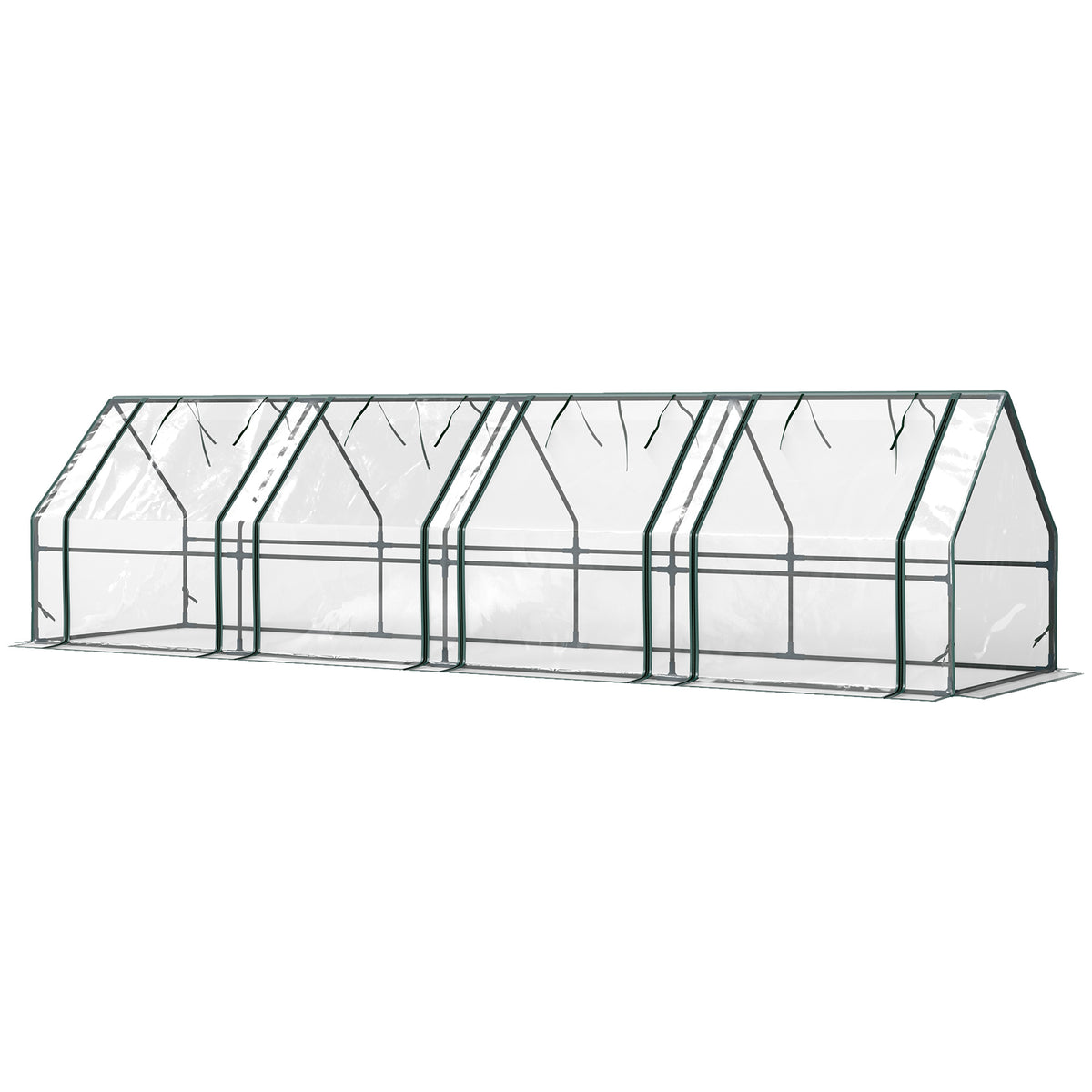 Portable Mini Greenhouse Tunnel Growing Tent Plants Flower Warm House w/ Zippered Roll-up Doors, Clear – view 2
