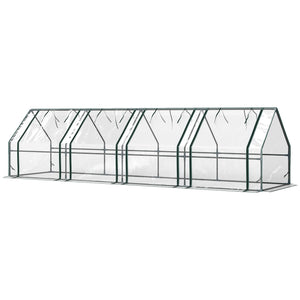 Portable Mini Greenhouse Tunnel Growing Tent Plants Flower Warm House w/ Zippered Roll-up Doors, Clear – view 2