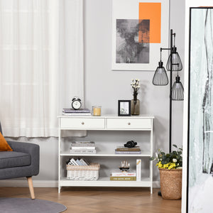 39" Console Table, Narrow Entryway Table with Storage Shelves, Drawers and X Frame for Behind Couch – view 12