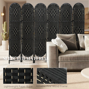 Bohemian Privacy Screen, Folding Room Divider with 3 Panels and Arched Top for Bedroom Living Room Office – view 33