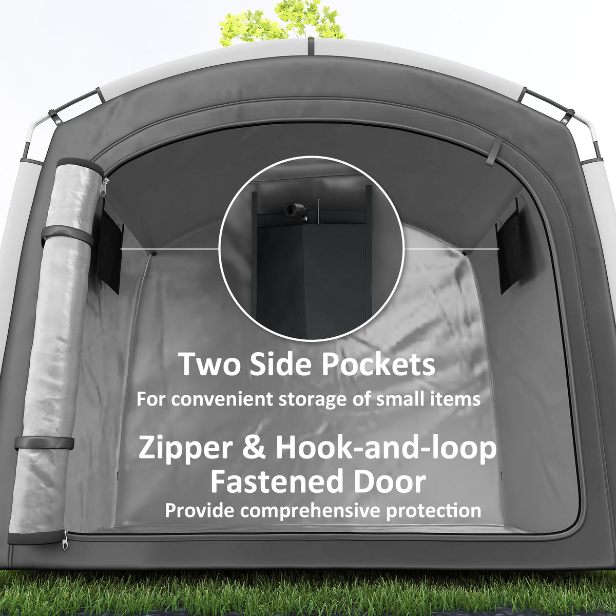 Bike Storage Shed Tent, Portable and Waterproof with 210D Oxford Fabric and Carry Bag for 3-4 Bicycles – view 12