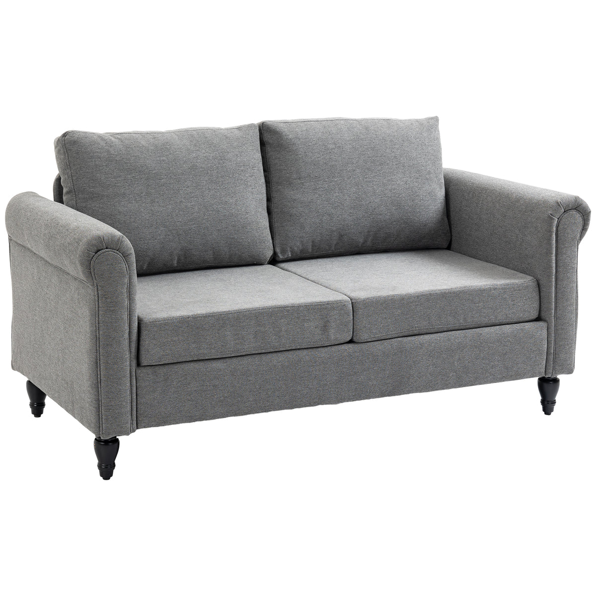 Vintage Loveseat, Upholstered Love Seat Furniture, Chenille-feel Fabric 2 Seater Sofa Couch with Rolled – view 15