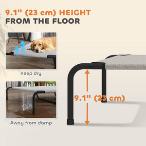 Elevated Dog Bed, Outdoor Dog Cot, Raised Dog Bed for Large Dogs with Breathable Mesh, Beige – view 3