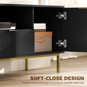 Modern TV Console for TVs up to 60 Inch, Entertainment Center with Smart RGB LED Lights and Soft Close – view 19
