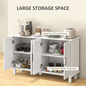 Kitchen Sideboard Cabinet with 4 Barn Doors and 2 Adjustable Shelves, Buffet Table for Living Room – view 10