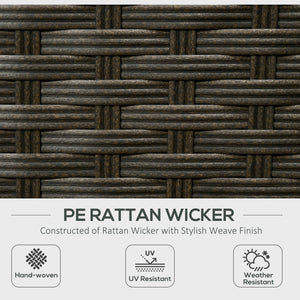 6 Pieces Outdoor Rattan Patio Furniture Set with Corner Sofa, Wood-Plastic Coffee Table, Light Grey