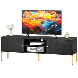 TV Stand for TVs up to 65", Entertainment Center with 2 Open Shelves