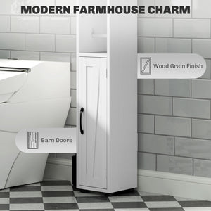 Narrow Bathroom Cabinet, Tall Bathroom Storage Cabinet with Barn Doors, Drawer and Adjustable Shelves – view 12