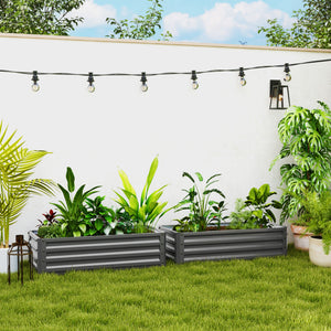 Galvanized Raised Garden Beds, Outdoor Planter Box, Set of 2, for Flowers, Herbs and Vegetables, Black – view 28