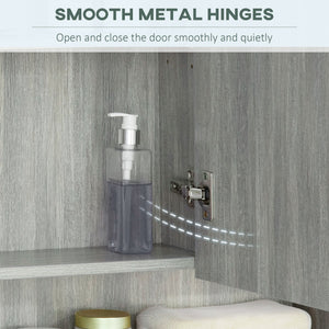 Wall Mounted Bathroom Medicine Cabinet with Mirror and Adjustable Shelves, Grey – view 4