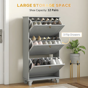 Narrow Shoe Storage with 3 Flip Drawers and Adjustable Shelves – view 11