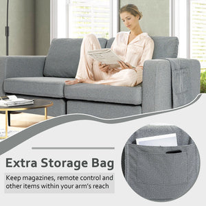 1/2/3/4-Seat Convertible Sectional Sofa with Reversible Ottoman-2-Seat view 5