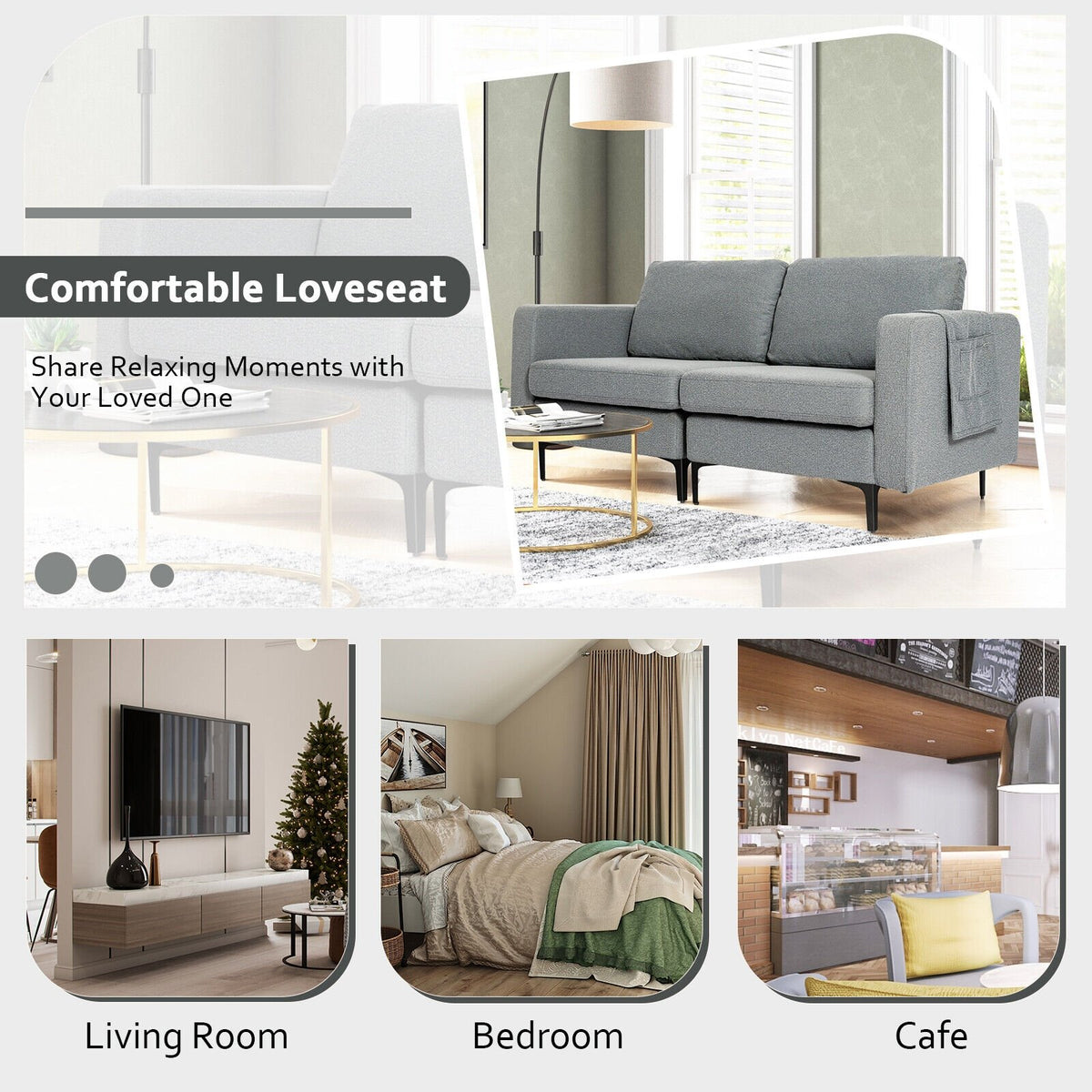 1/2/3/4-Seat Convertible Sectional Sofa with Reversible Ottoman-2-Seat view 9