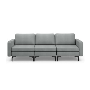 1/2/3/4-Seat Convertible Sectional Sofa with Reversible Ottoman-3-Seat view 4