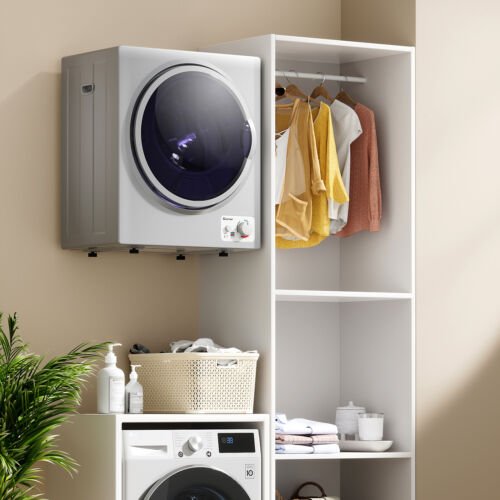 1.5 Cu.ft Clothes Dryer with with Stainless Steel Wall Mount-Silver view 3