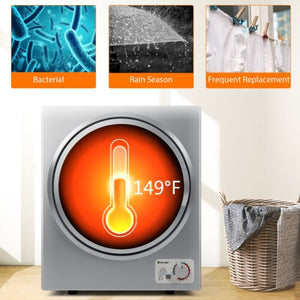 1.5 Cu.ft Clothes Dryer with with Stainless Steel Wall Mount-Silver view 6