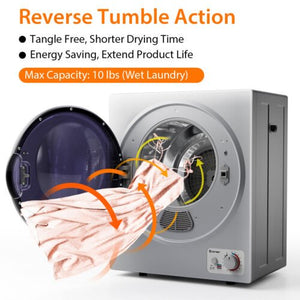 1.5 Cu.ft Clothes Dryer with with Stainless Steel Wall Mount-Silver view 7