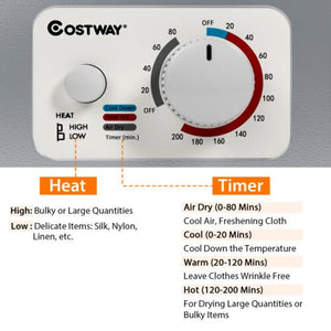 1.5 Cu.ft Clothes Dryer with with Stainless Steel Wall Mount-Silver view 9