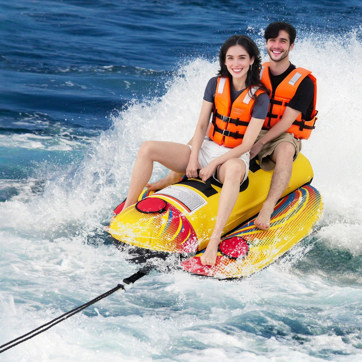 1 or 2 Person Inflatable Towable Tube Banana Boat for Boating view 2