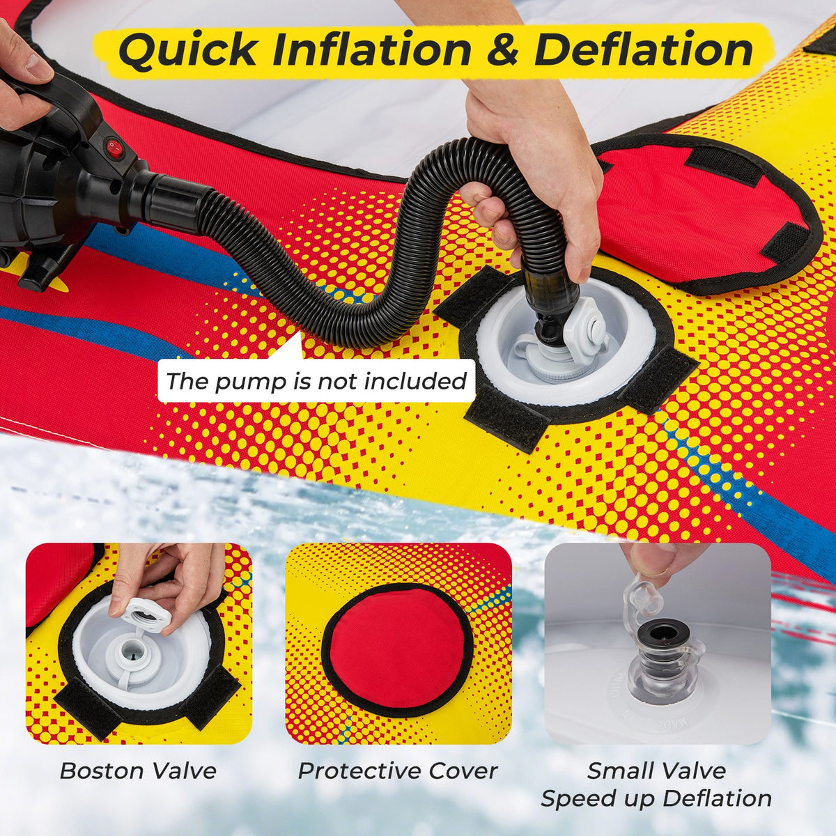 1 or 2 Person Inflatable Towable Tube for Boating with Drainage view 6