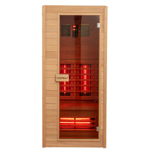 1 Person Far Infrared Sauna Canadian Hemlock Wood Indoor Home Sauna Room view 5