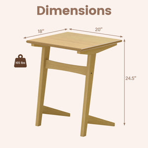 1 Piece Wood Sofa Side Table C-shaped End Table with Wood Veneered Top view 5