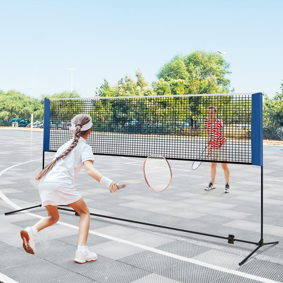 10/14 Feet Adjustable Badminton Net Stand with Portable Carry Bag-10 Feet view 2
