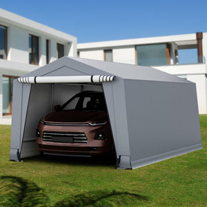 10 x 16/10 x 20 Feet Outdoor Heavy-Duty Carport with 2 Doors-10 x 20 ft view 2