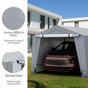 10 x 16/10 x 20 Feet Outdoor Heavy-Duty Carport with 2 Doors-10 x 20 ft view 3