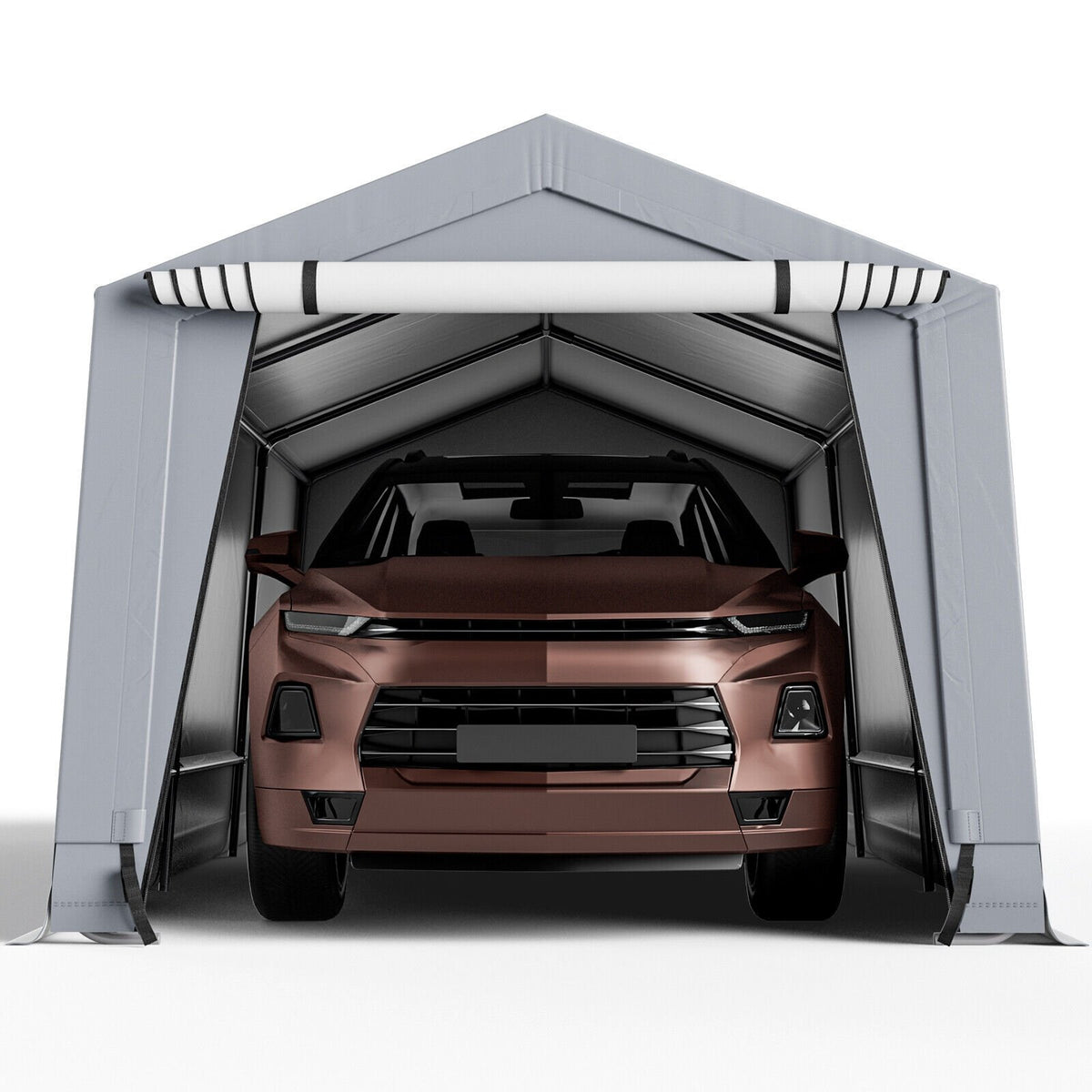 10 x 16/10 x 20 Feet Outdoor Heavy-Duty Carport with 2 Doors-10 x 20 ft view 6