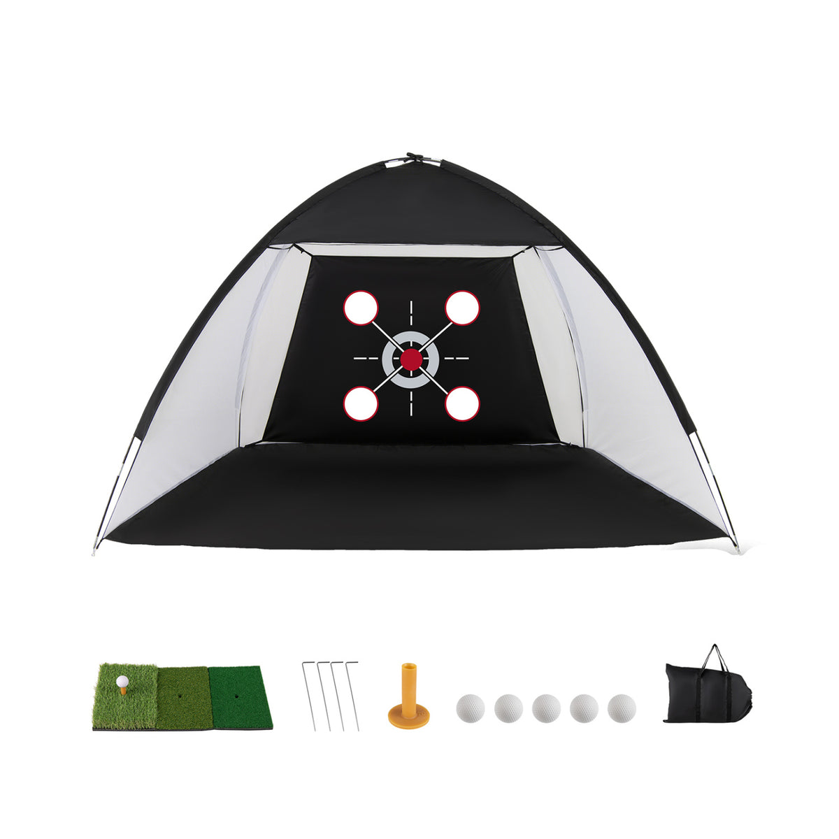 10.3 x 6.5 Feet Golf Practice Net with Foldable Tri-Turf Mat