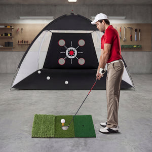 10.3 x 6.5 Feet Golf Practice Net with Foldable Tri-Turf Mat view 3