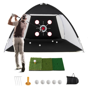 10.3 x 6.5 Feet Golf Practice Net with Foldable Tri-Turf Mat view 4